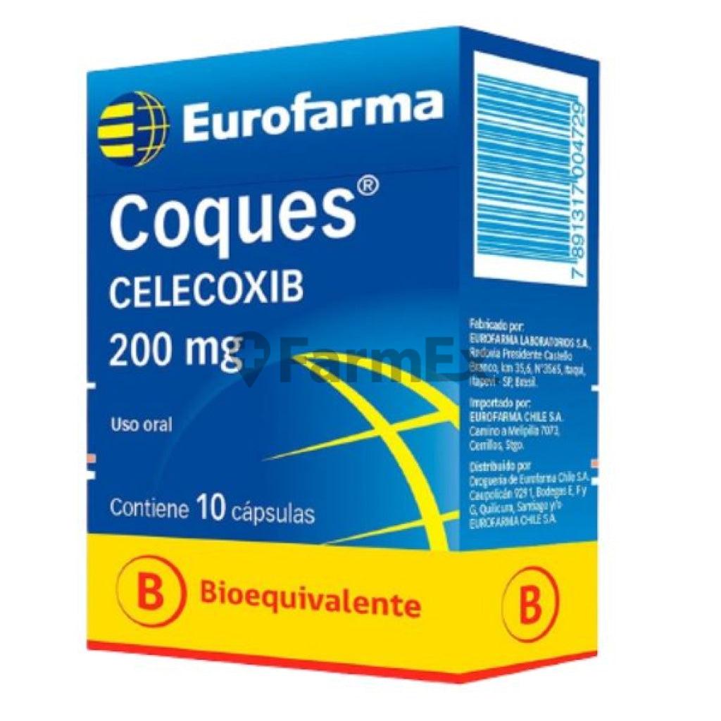 Coques 200 mg x 10 capsulas EUROFARMA 