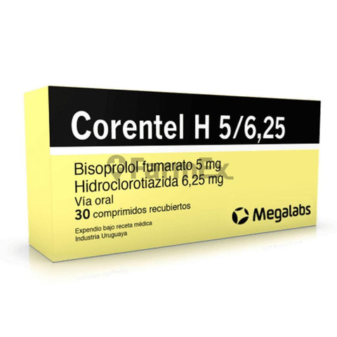 Corentel H 5 mg / 6,25 mg x 30 comprimidos