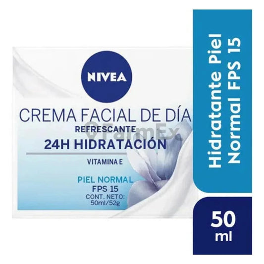 Crema Facial de Dia "Refrescante" Piel Normal 24 H Hitratacion x 50 mL NIVEA 