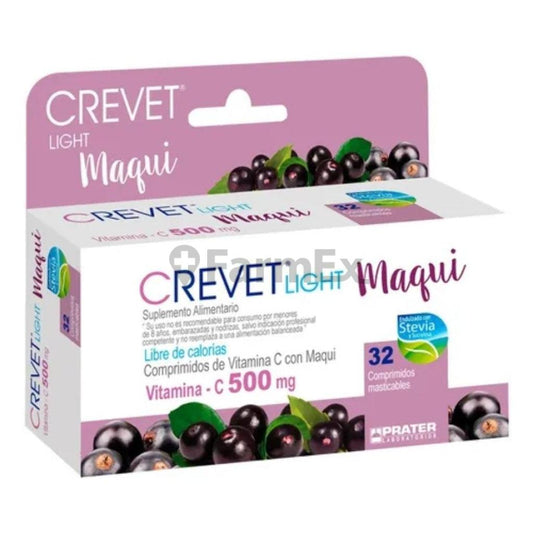Crevet Light Maqui Vitamina C 500 mg x 32 comprimidos PRATER 