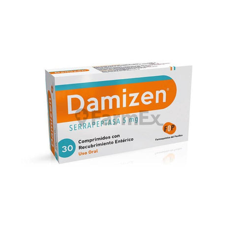 Damizen  Serrapeptasa 5 mg x 30 comprimidos con recubrimiento entérico