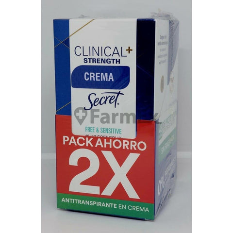 Desodorante PACK 2x Clinical+ Strength "Secret" Free & Sensitive 48 H x 45 g