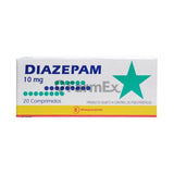 Diazepam 10 mg x 20 comprimidos (Venta solo en sucursal)