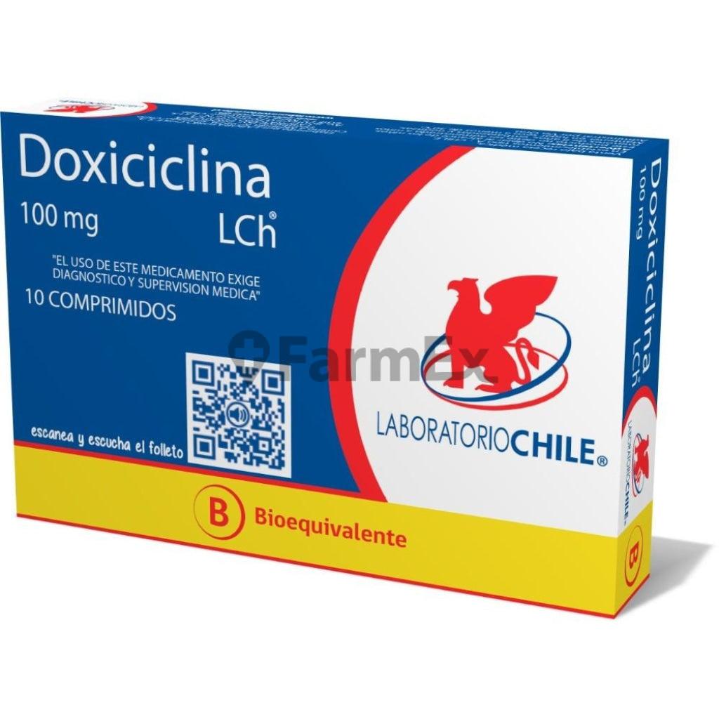 Doxiciclina 100 mg. x 10 Cápsulas CHILE 