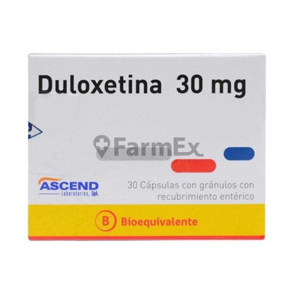 Duloxetina 30 mg x 30 capsulas "Ley Cenabast" ASCEND 