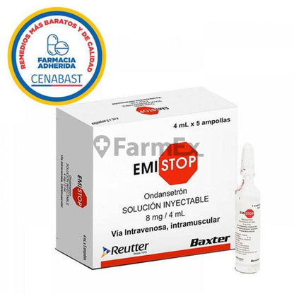 Emistop Solución Inyectable 8 mg / 4 ml x 5 ampollas "Ley Cenabast" REUTTER 