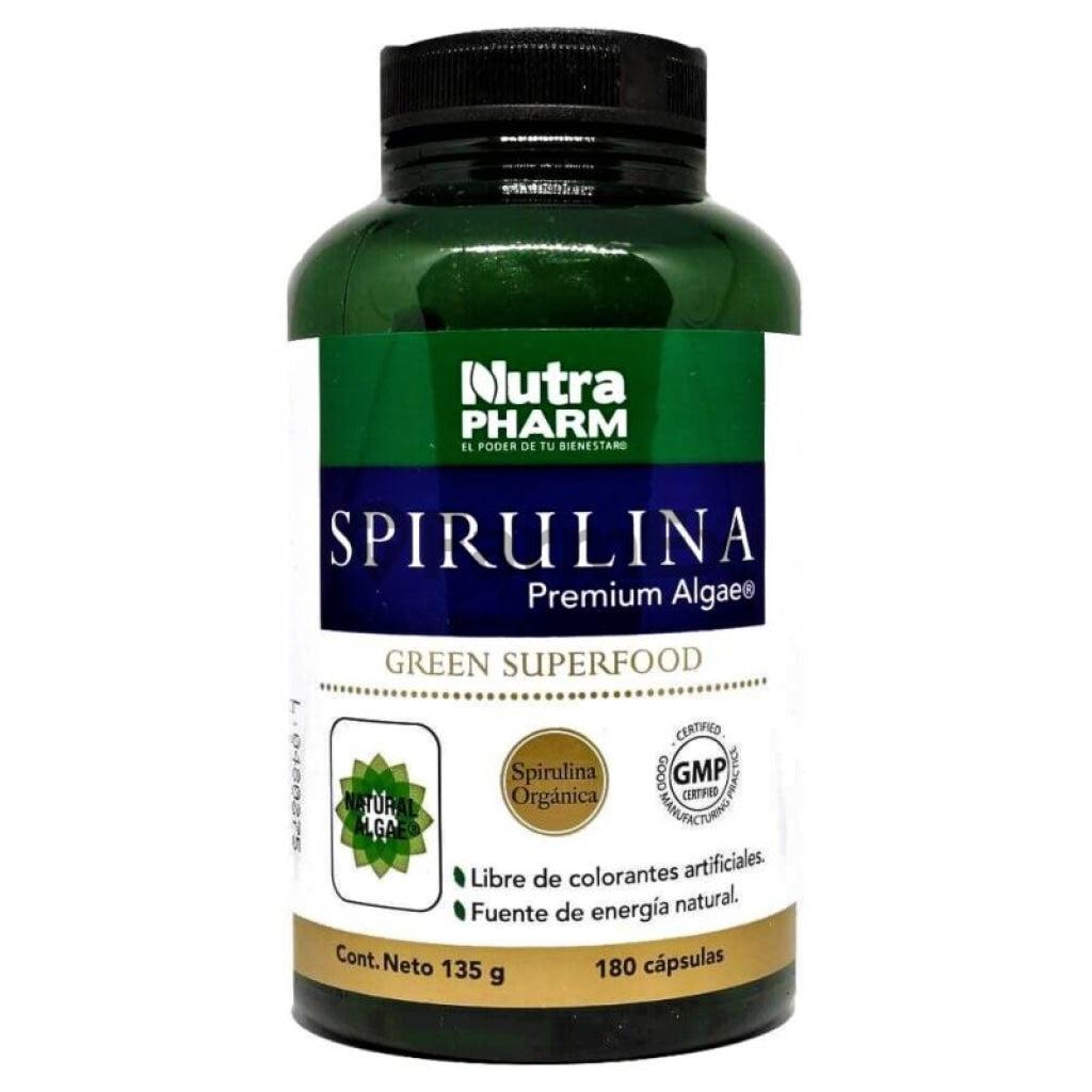 Espirulina Orgánica x 180 capsulas Nutra Pharm 
