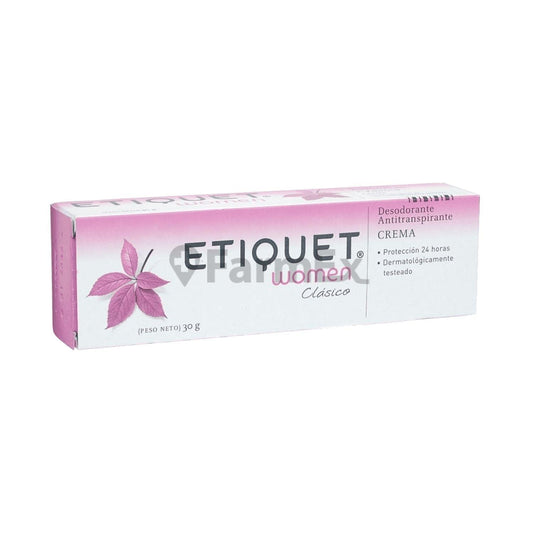 Etiquet Women "Clásico" Desodorante Antitranspirante" Crema x 30 g GSK 