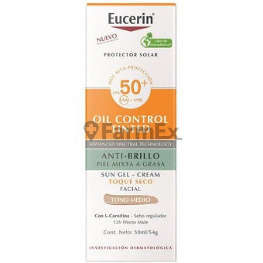 Eucerin protector solar "Oil control tinted" FPS 50+ x 50mL BEIERSDORF 