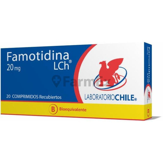 Famotidina 20 mg. x 20 Comprimidos CHILE 