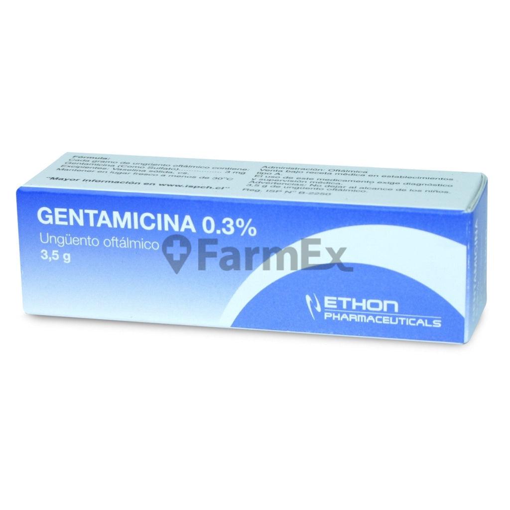 Gentamicina 0,3% Ungüento Oftálmico x 3,5 g