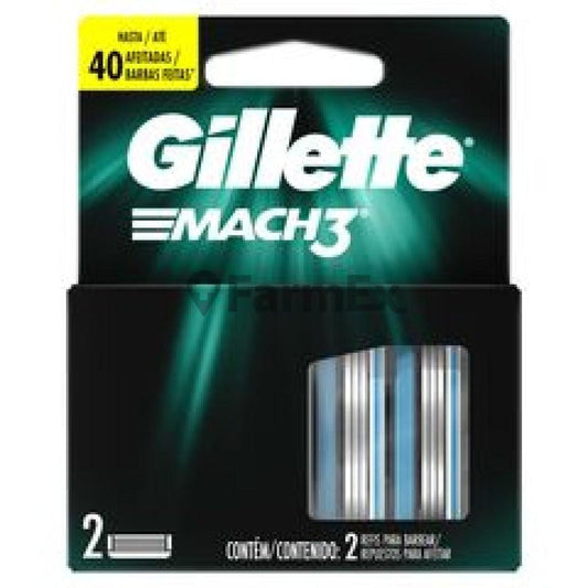 Gillette Mach 3 "40 afeitadas" x 2 repuestos p&g 