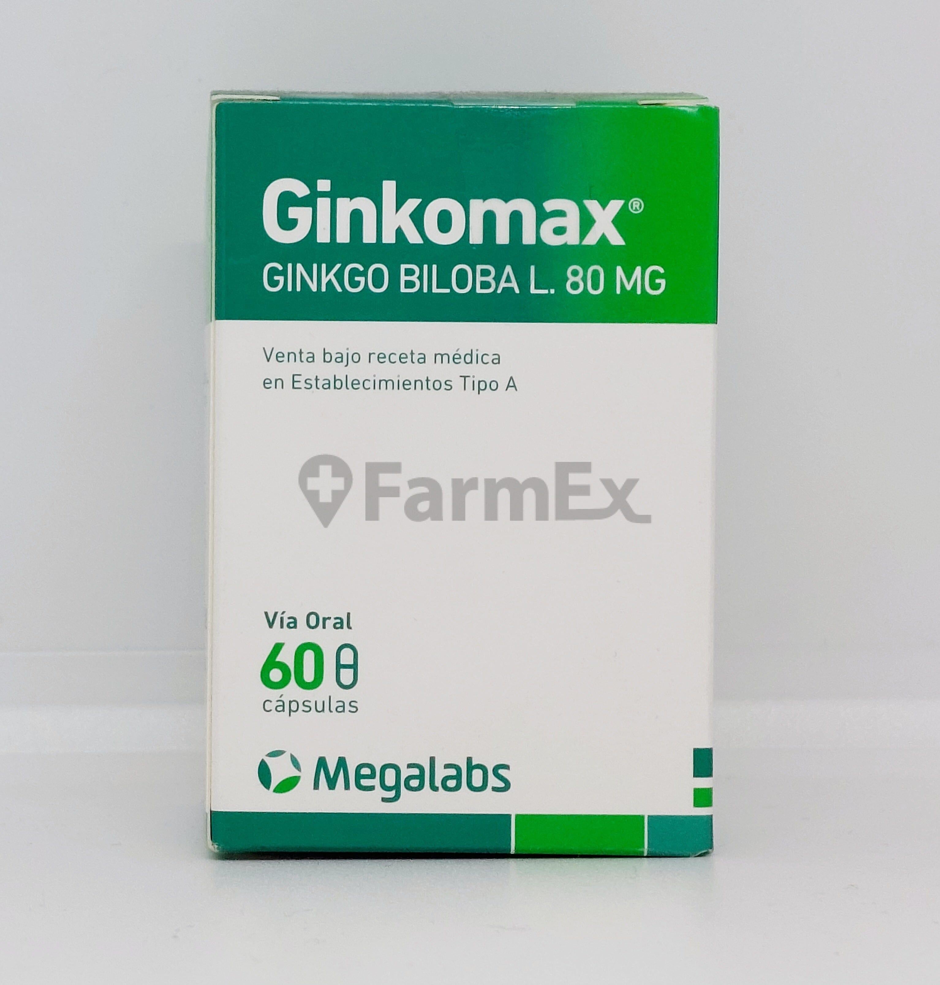 Ginkomax 80 mg x 60 cápsulas Megalabs 