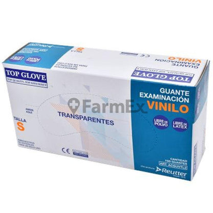 Guante Vinilo Blanco "Talla S" x 100 unidades top glove 