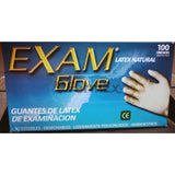 Guantes de Latex Natural x 100 unidades "Talla S ligeramente con polvo"