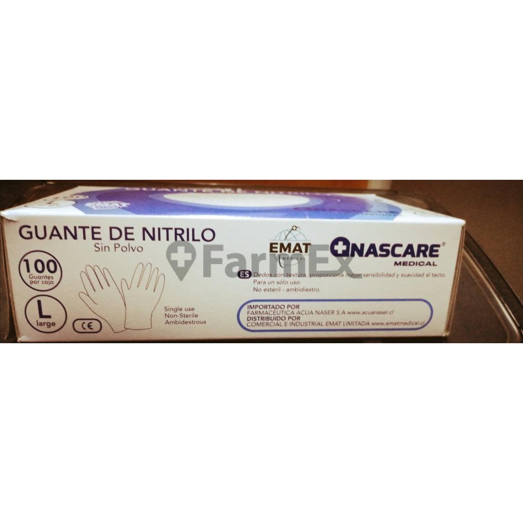 Guantes de Nitrilo x 100 Talla L (Sin polvo). Farmex 