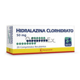 Hidralazina Clorhidrato 50 mg x 20 comprimidos