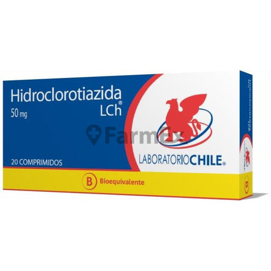 Hidroclorotiazida 50 mg. x 20 Comprimidos LABORATORIO CHILE 