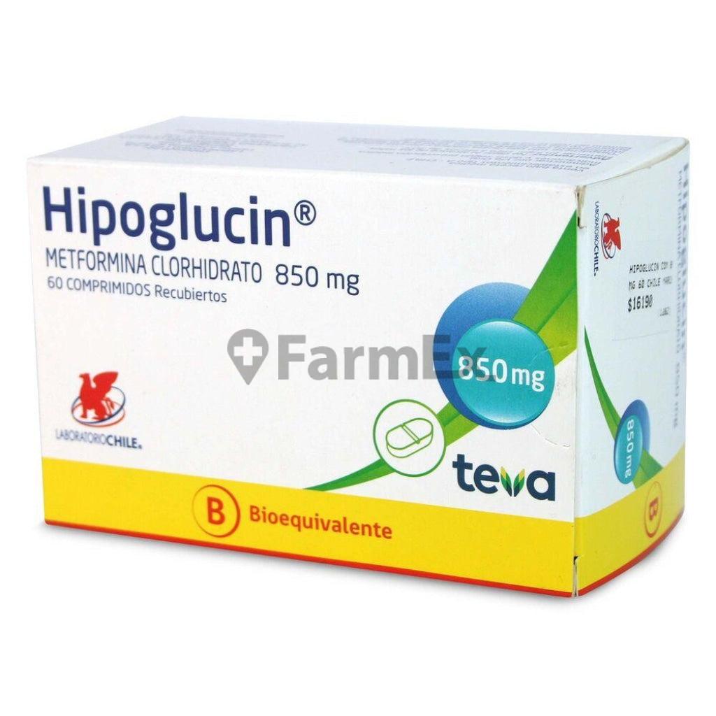 Hipoglucin 850 mg. x 60 Comprimidos LAB. CHILE 