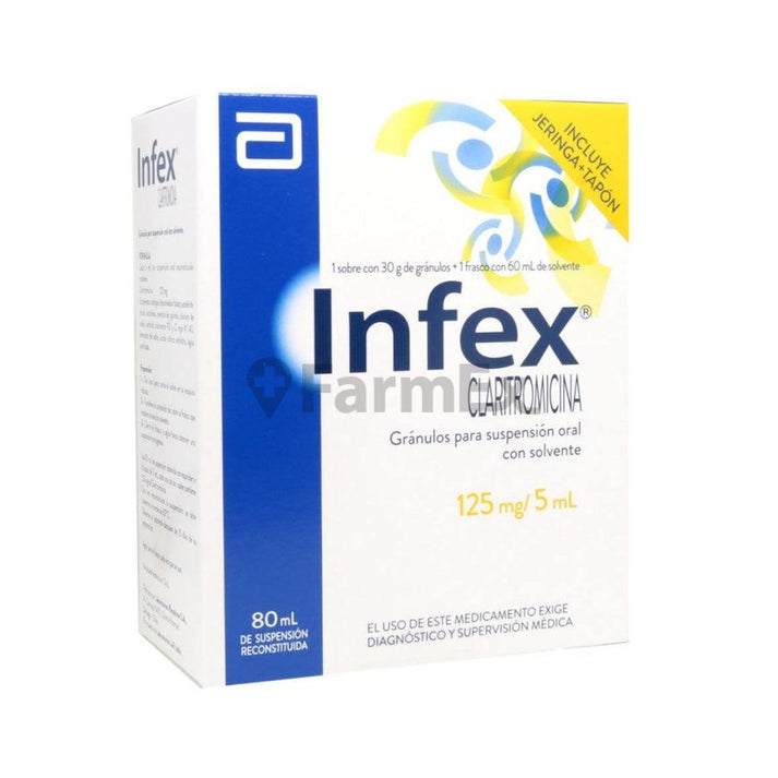 Infex Gránulos para Suspensión 125 mg / 5 mL x 80 mL – Farmex