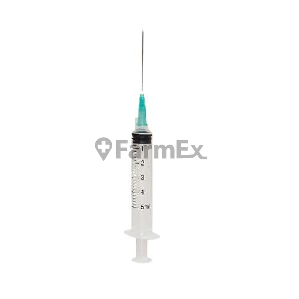 Jeringa Desechable Esteril con Aguja 21g x 1 1/2 x 5 ml LBF 