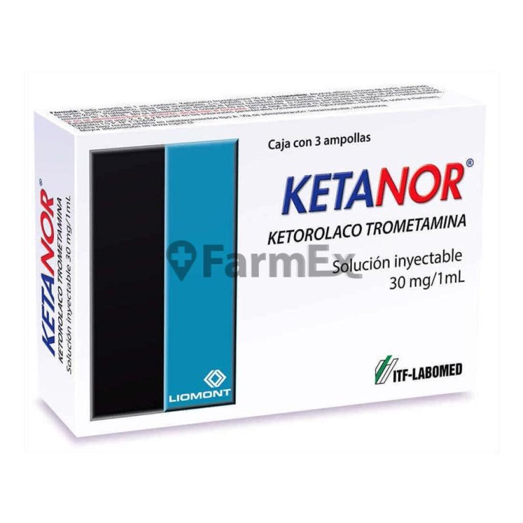 Ketanor 30 mg x 3 Ampollas TECNOFARMA 
