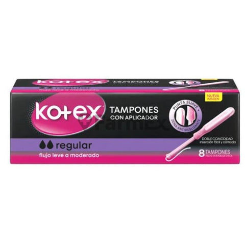 Kotex Tampones con aplicador Regular x 8 tampones