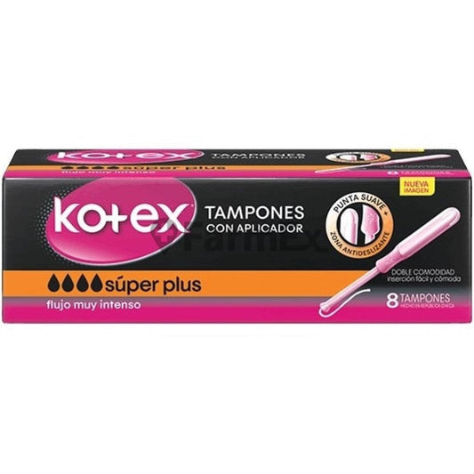 Kotex Tampones con Aplicador "Super Plus" Flujo Muy Intenso x 8 tampones kimberly 