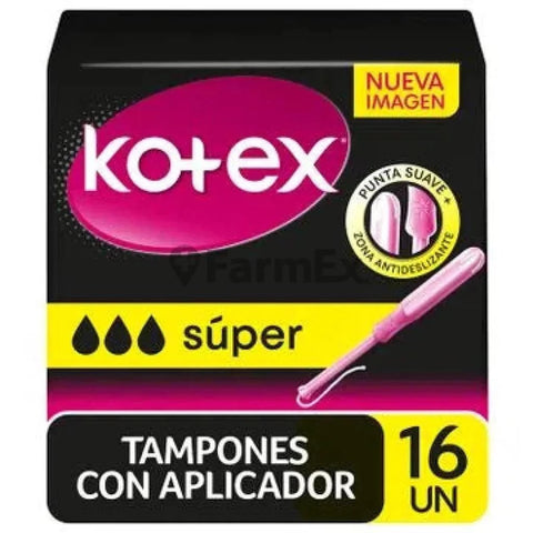 Kotex Tampones con Aplicador "Súper" x 16 tampones