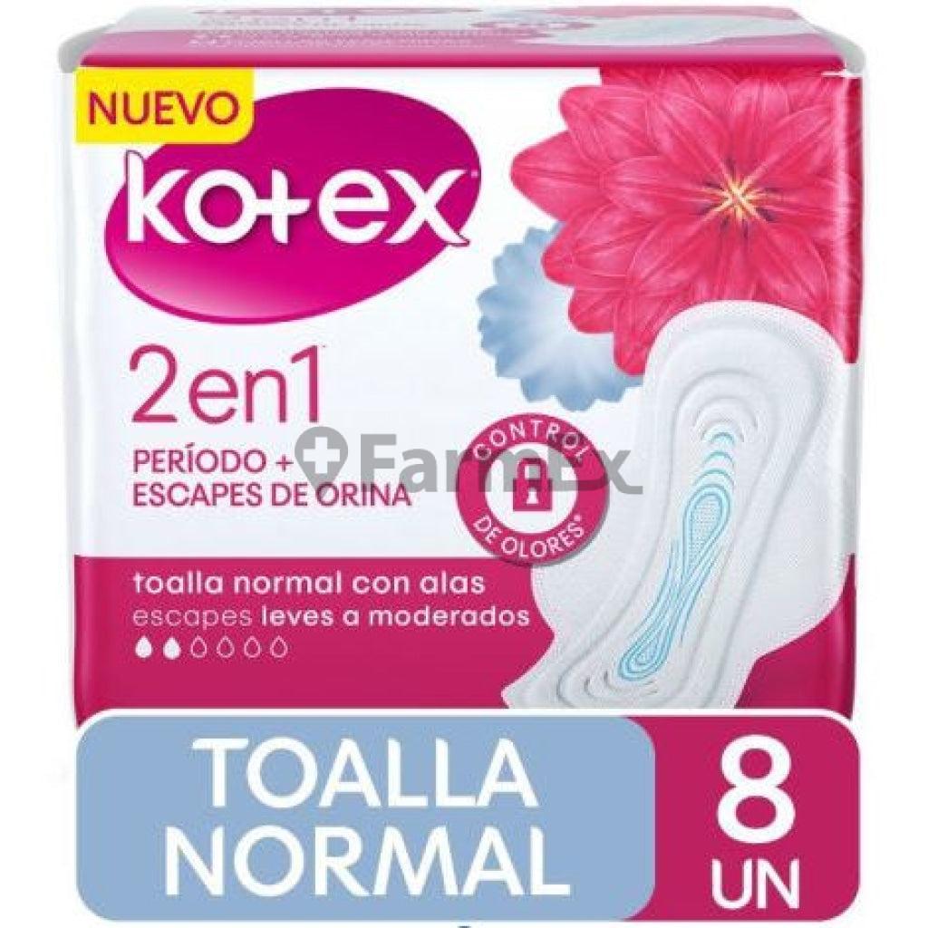 Kotex Toalla Femenina 2 en 1 x 8 unidades kotex 