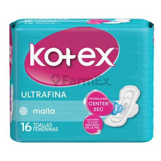 Kotex Toalla "Ultrafina Malla" x 16 Toallas kimberly 