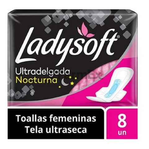 Ladysoft Nocturna "Ultradelgada Tela Ultraseca Con alas" x 8 Toallas