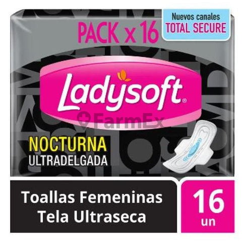 LadySoft Nocturnas Toallas femeninas Suaves x 16 unidades