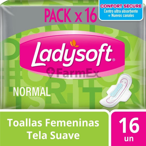 Ladysoft "Normal Tela suave Con alas" x 16 Toallas