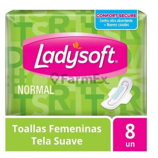 Ladysoft "Normal Tela suave Con alas" x 8 Toallas Softys 