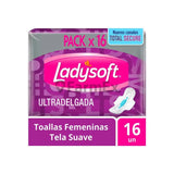 Ladysoft "Ultradelgada Tela suave con alas" x 16 Toallas