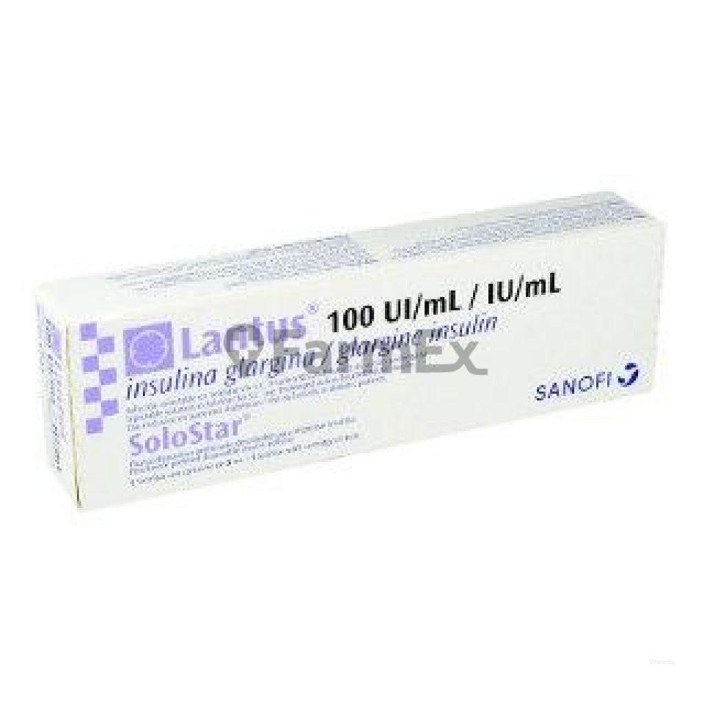 Lantus Solostar Solución inyectable 100 U / 1 mL 100 x 1 lápiz aplicador prellenado 3 mL