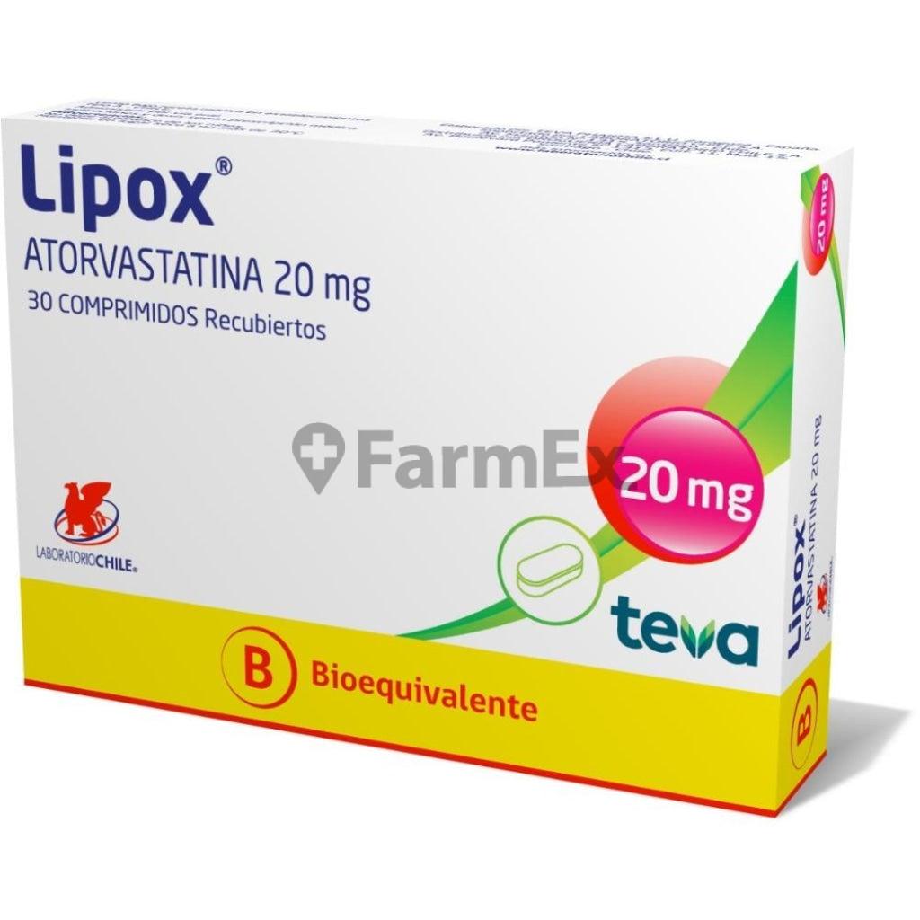 Lipox® 20mg. x 30 Comprimidos (BE) LABORATORIO CHILE 