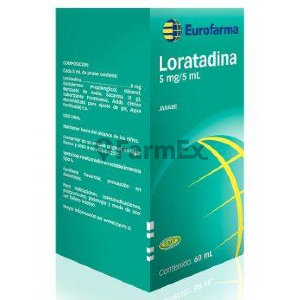 Loratadina Jarabe 5 mg / 5 ml x 60 ml Eurofarma 