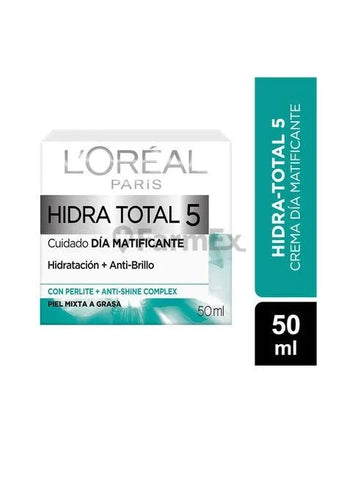 L'ORÉAL "Hidra Total 5" "Matificante Piel Mixta a Grasa" x 50 mL
