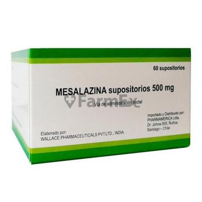 Mesalazina 500 mg x 60 supositorios "Ley Cenabast" Pharmamerica 