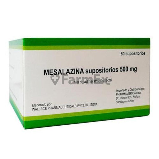 Mesalazina 500 mg x 60 supositorios "Ley Cenabast" Pharmamerica 