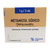 Metamizol Sódico Solución Inyectable 1 g / 2 mL x 10 ampollas "Ley Cenabast"