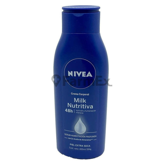Nivea Crema corporal "Milk nutritiva" 48h x 400 mL BEIERSDORF 