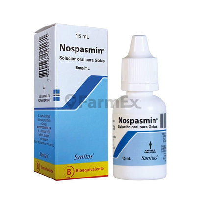 Nospasmin gotas 5 mg / mL x 15 mL "Ley Cenabast" SANITAS 