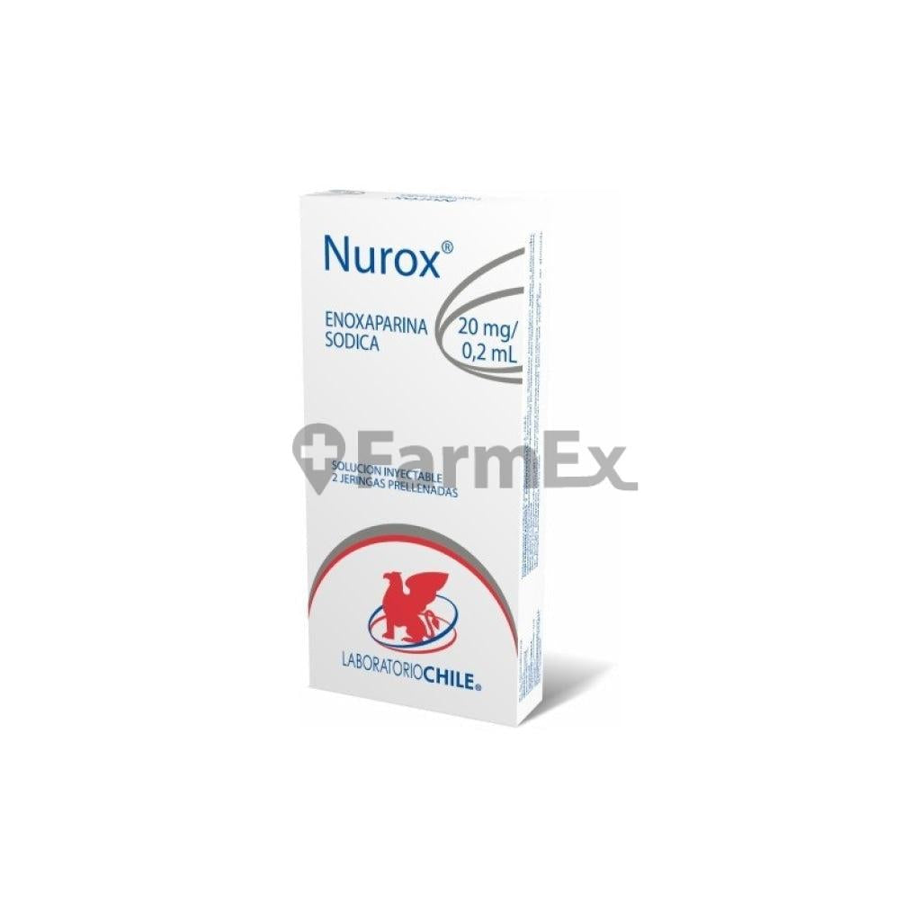 Nurox Solución Inyectable 20 mg / 0,2 mL x 2 Jeringas prellenadas CHILE 