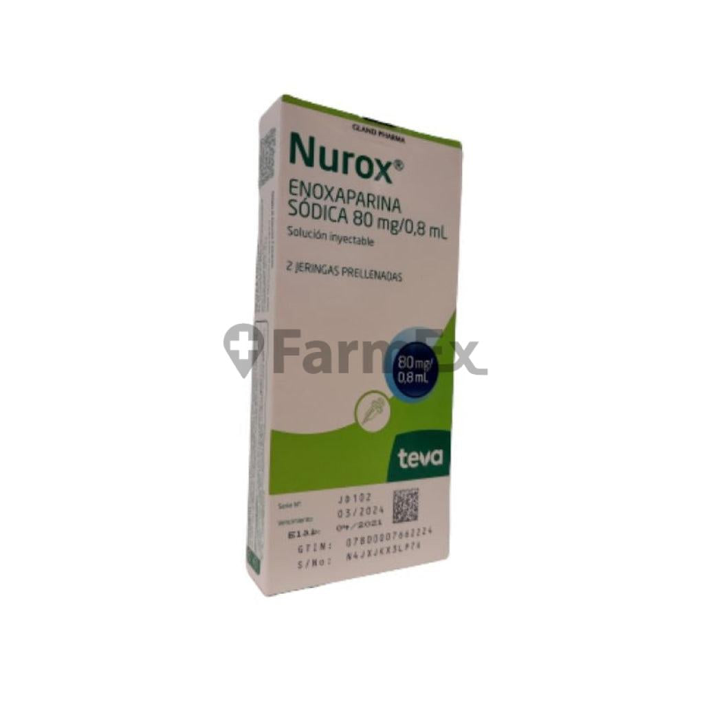 Nurox Solución Inyectable 80 mg/ 0.8 ml x 2 Jeringas prellenadas LAB CHILE 