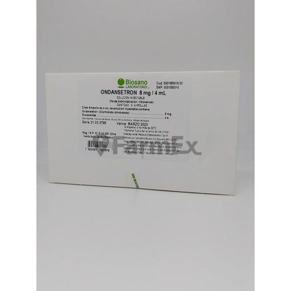 Ondansetron Solución Inyectable 8 mg / 4 mL x 5 ampollas "Ley Cenabast" BIOSANO 