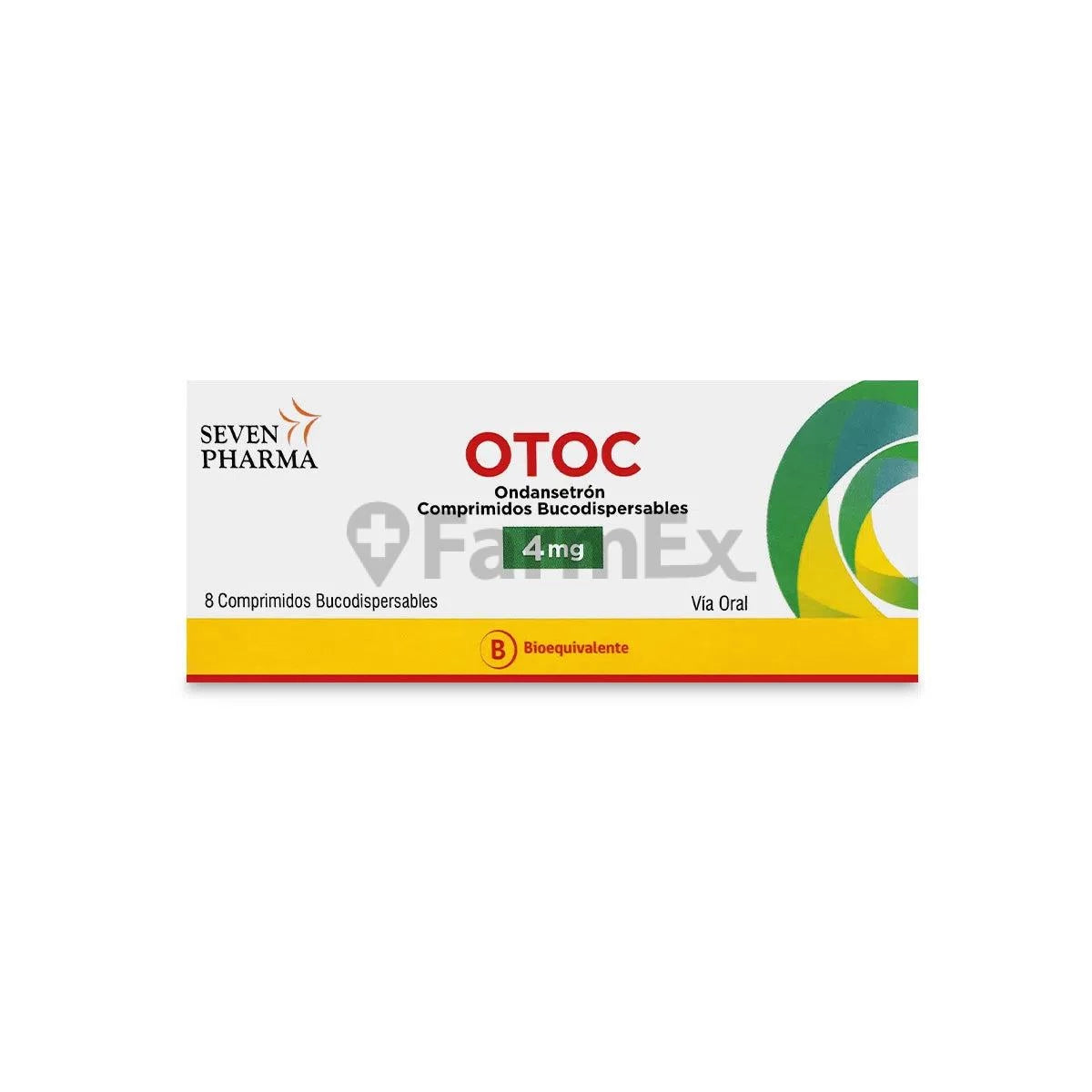 Otoc (Ondansetrón) 4 mg x 8 comprimidos "Ley Cenabast" Seven Pharma 