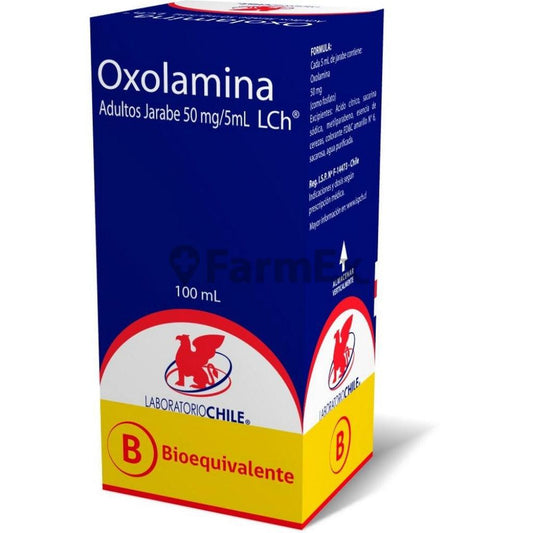 Oxolamina Jarabe Adulto 50 mg/5ml x 100 ml. LAB. CHILE 